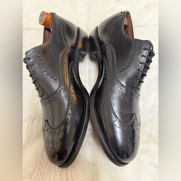 Allen Edmonds Chester Goodyear Welt Black Wing Tip Brogue Oxford Shoes 9.5 - Picture 4 of 8